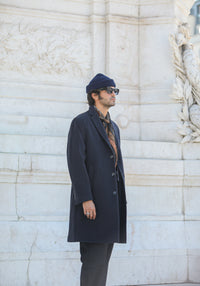 Manteau Long - Laine & Cachemire Navy