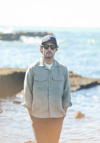 Military Camp Collar Lin Khaki