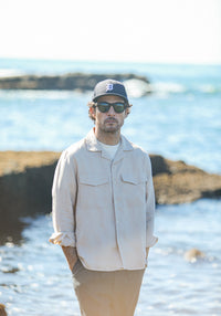 Military Camp Collar Lin Crème