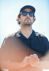 Military Camp Collar Lin Noir