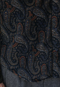 Surchemise Japan Velvet Paisley Navy - New Modern Fit