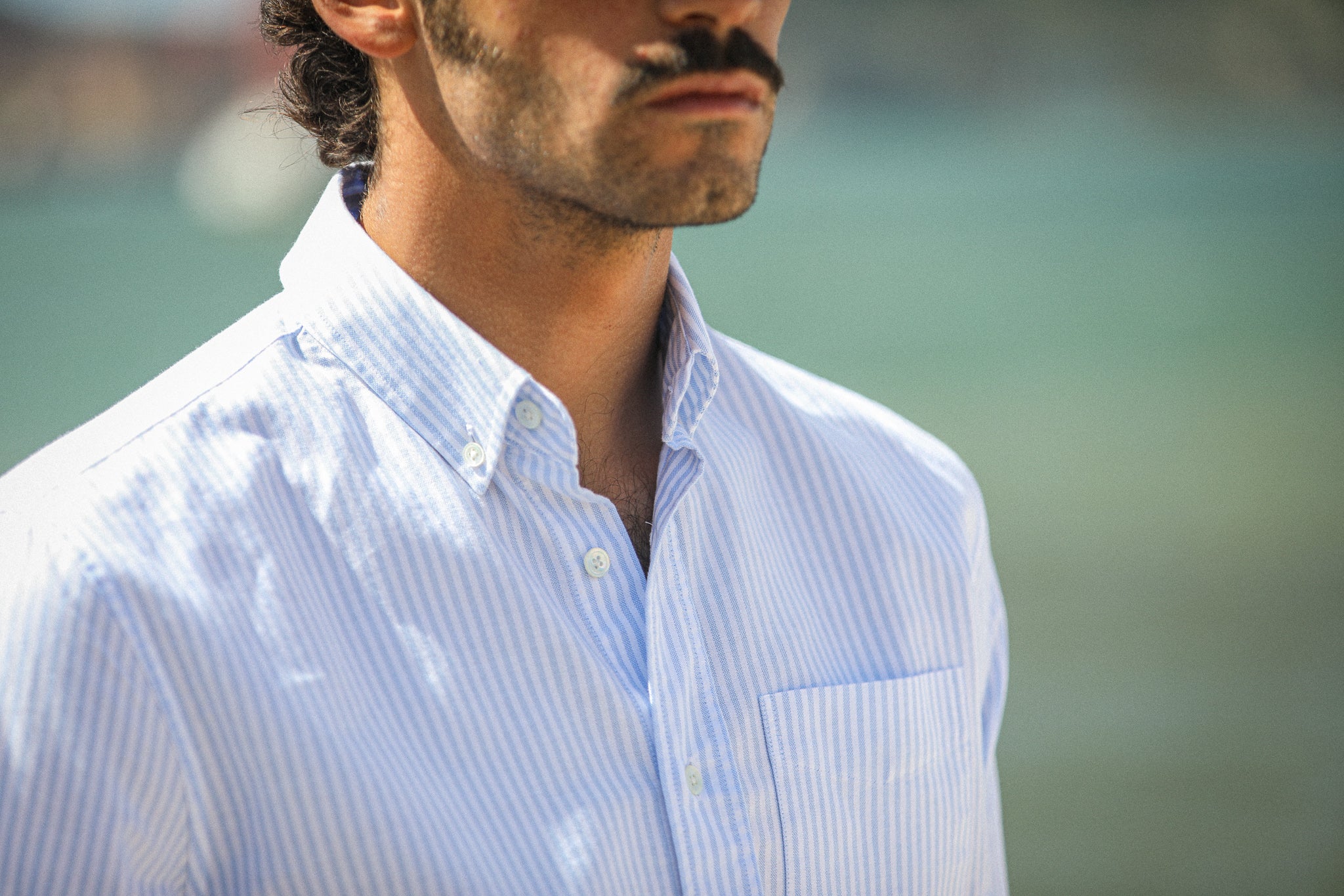 Chemise Oxford Rayée Bleu - Retro Fit