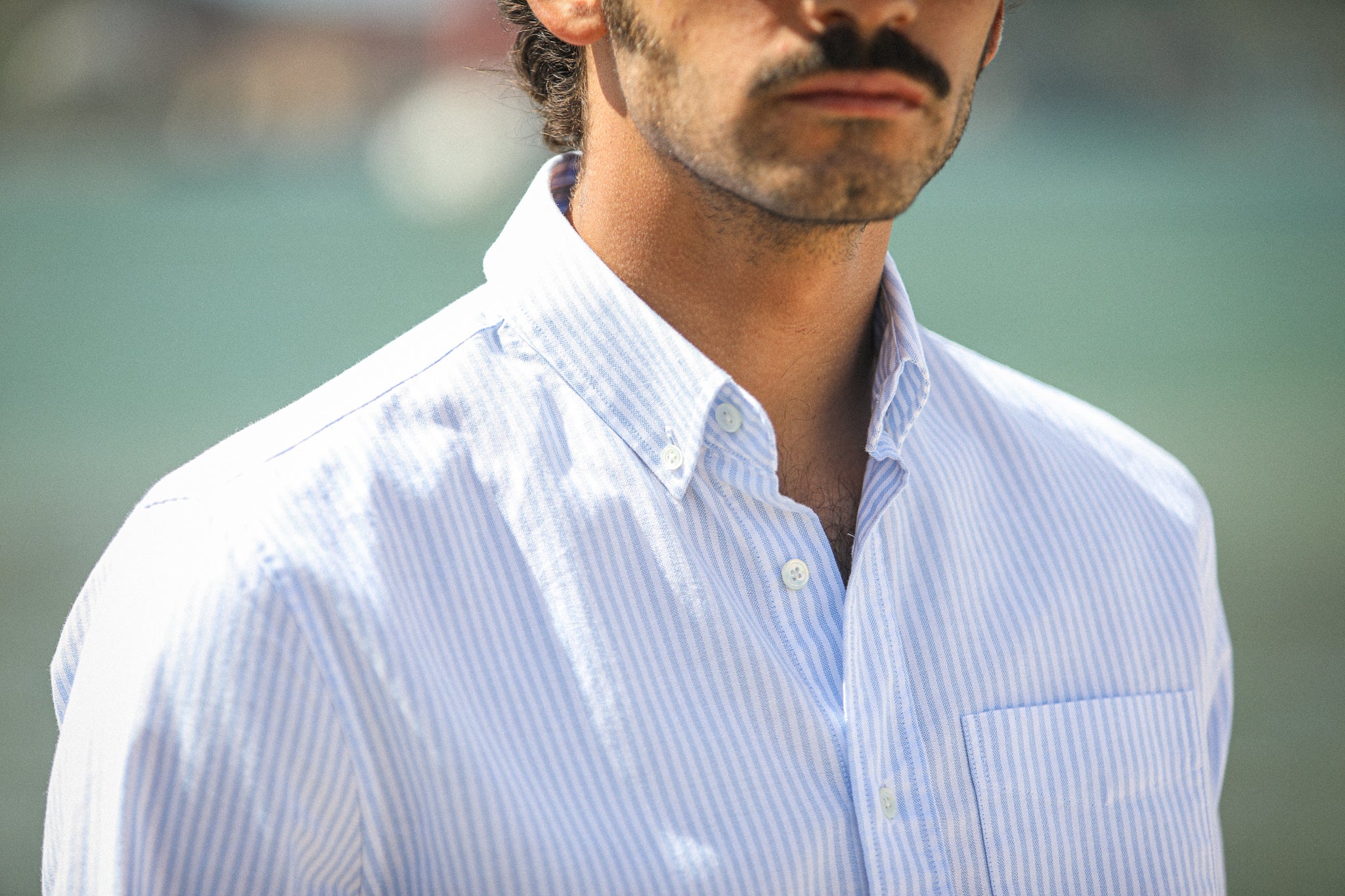 Chemise Oxford Rayée Bleu - Retro Fit
