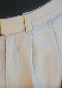 Chino Militaire Pince Linen Beige - Balloon Fit
