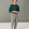 Pantalon Flanelle double pinces - Gris Clair