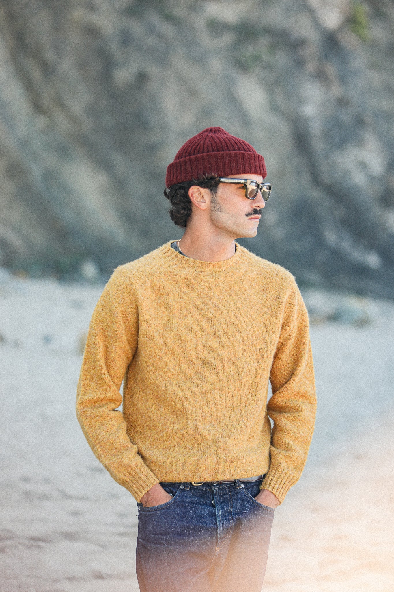 Pull Shetland "Shaggy" Cumin