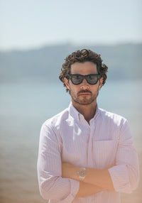 Chemise Oxford Rayures Blue & Red - Retro Fit