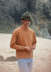 Sweatshirt Raglan Acid Wash Burnt Orange