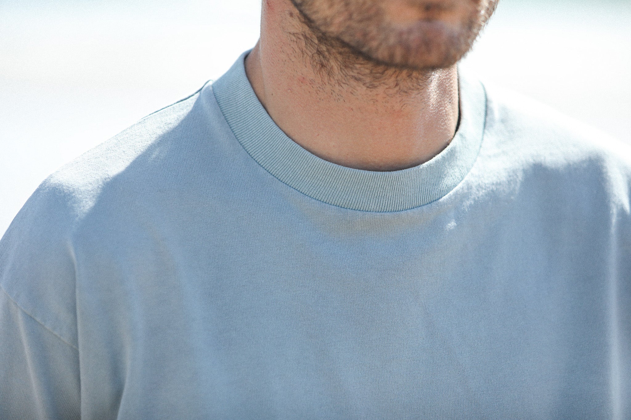 Tee-Shirt Oversized Acid Wash Light Blue
