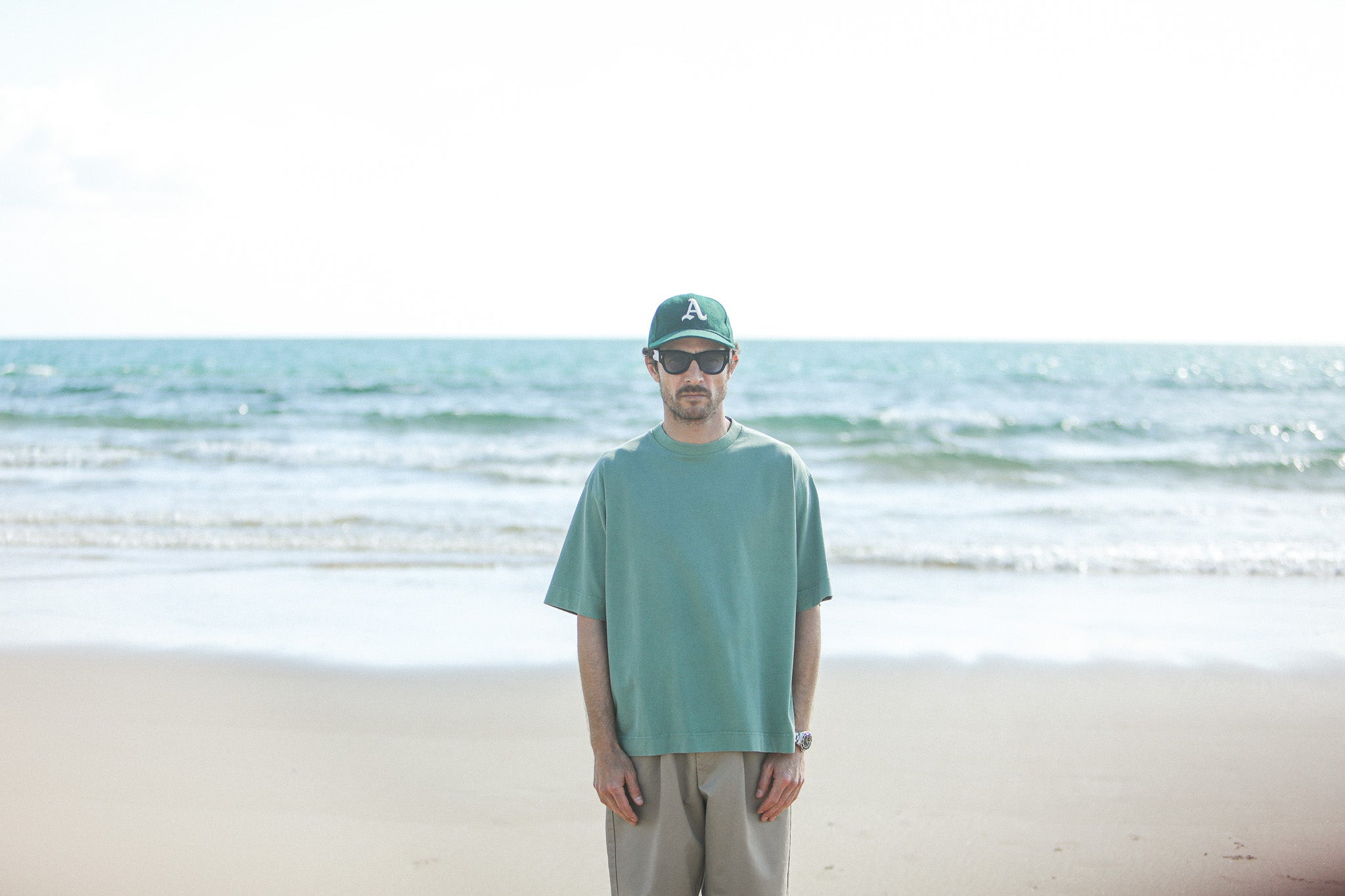 Tee-Shirt Oversized Acid Wash Light Green