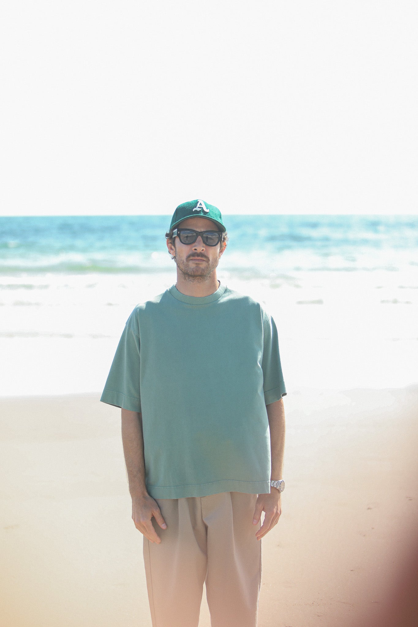 Tee-Shirt Oversized Acid Wash Light Green