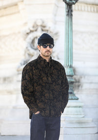 Surchemise Velours Paisley Noir - New Modern Fit