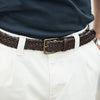 Ceinture Cuir Tressée Tabac