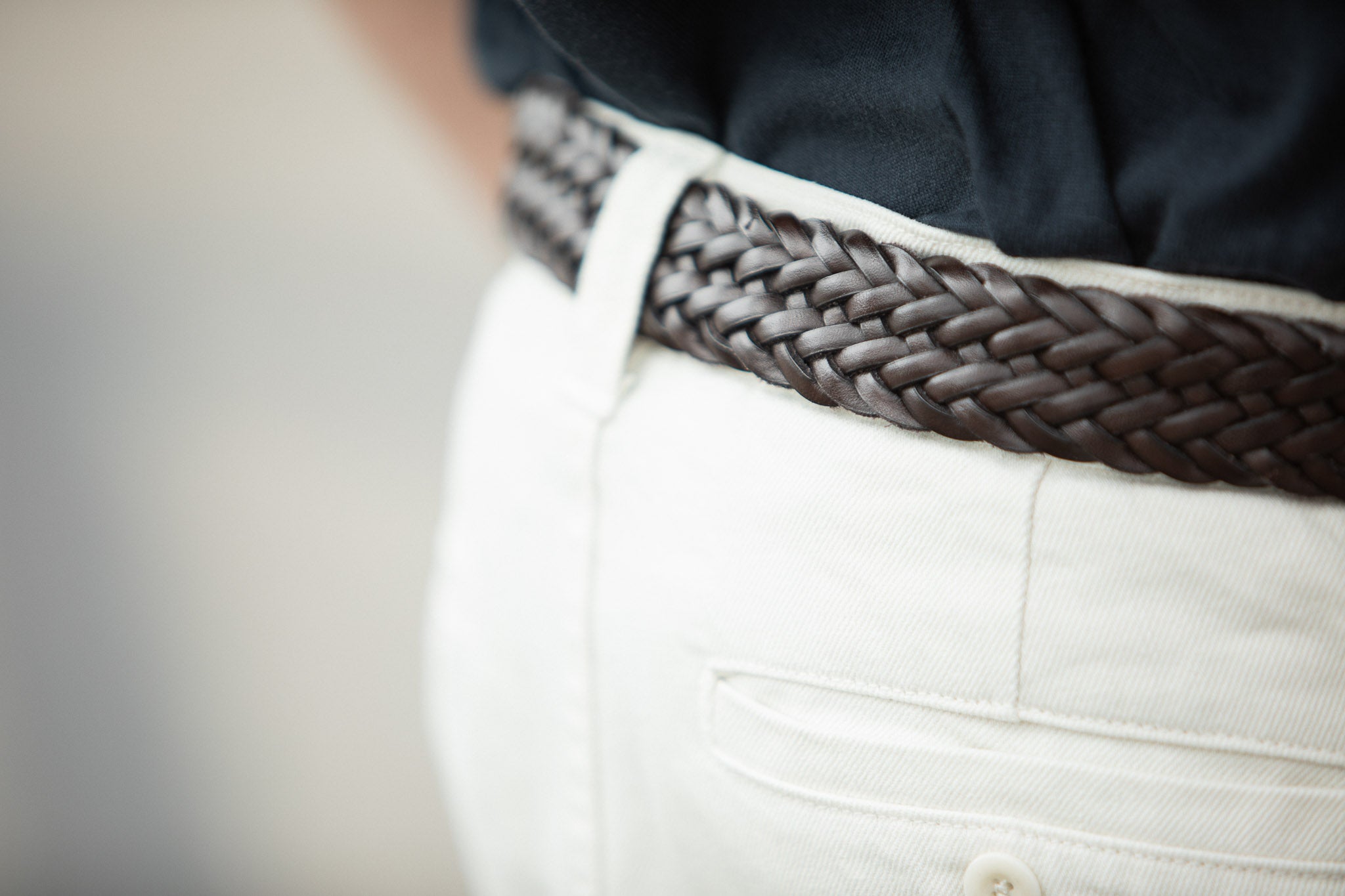 Ceinture Cuir Tressée Tabac