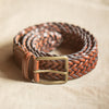 Ceinture Cuir Tressée Cognac