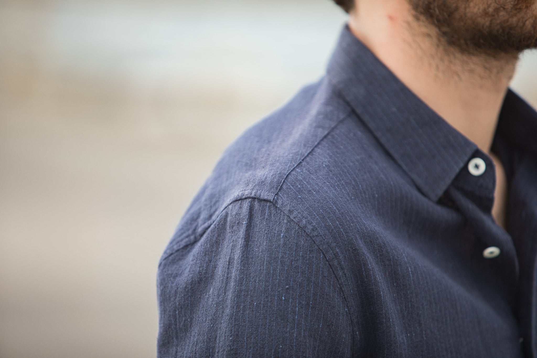 Chemise Japan Slub Navy - Fit Classic