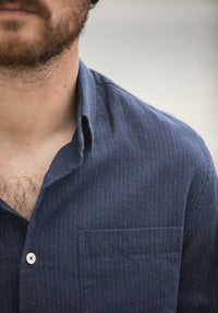 Chemise Japan Slub Navy - Fit Classic