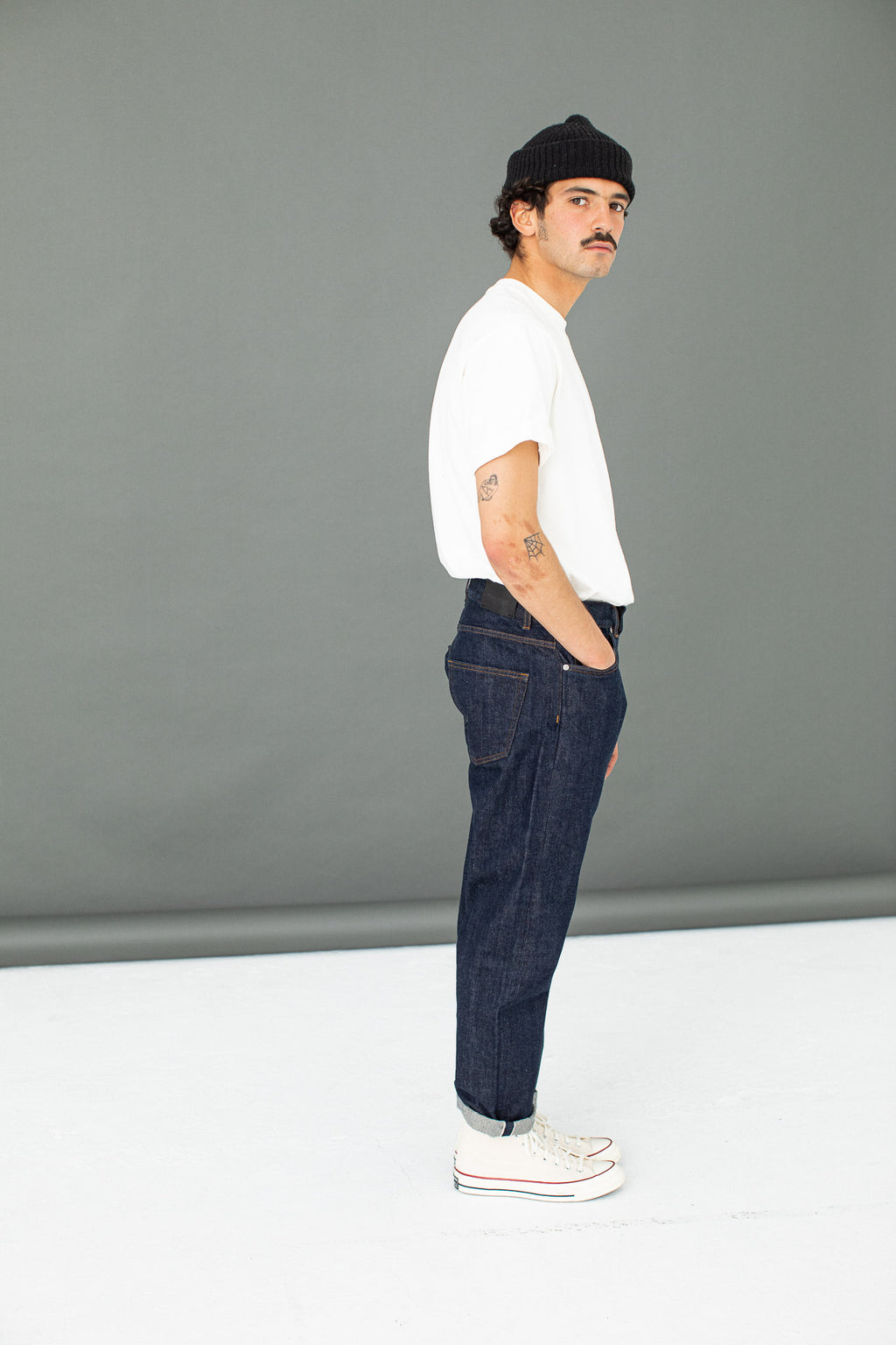 Jean Japonais Selvedge D'LOOP – Vintage Confort Mince – Taille W35 L34 – Indigo Profond – 100% Coton Bio – Neuf Avec étiquettes