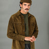 Surchemise Cuir Suédé Olive