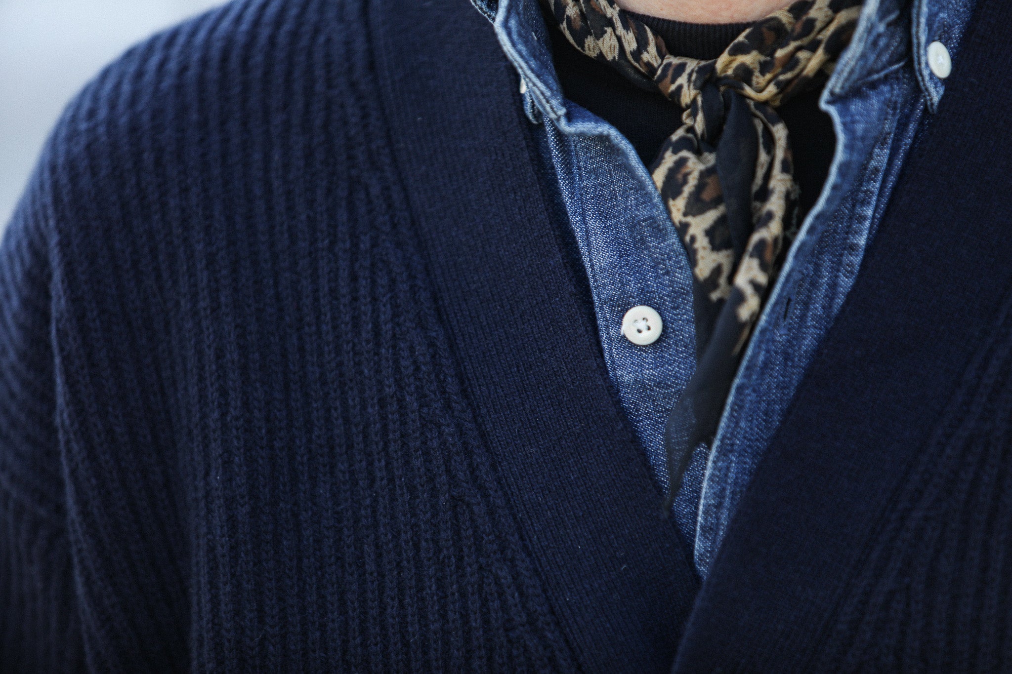 Cardigan Confort Lambswool Navy