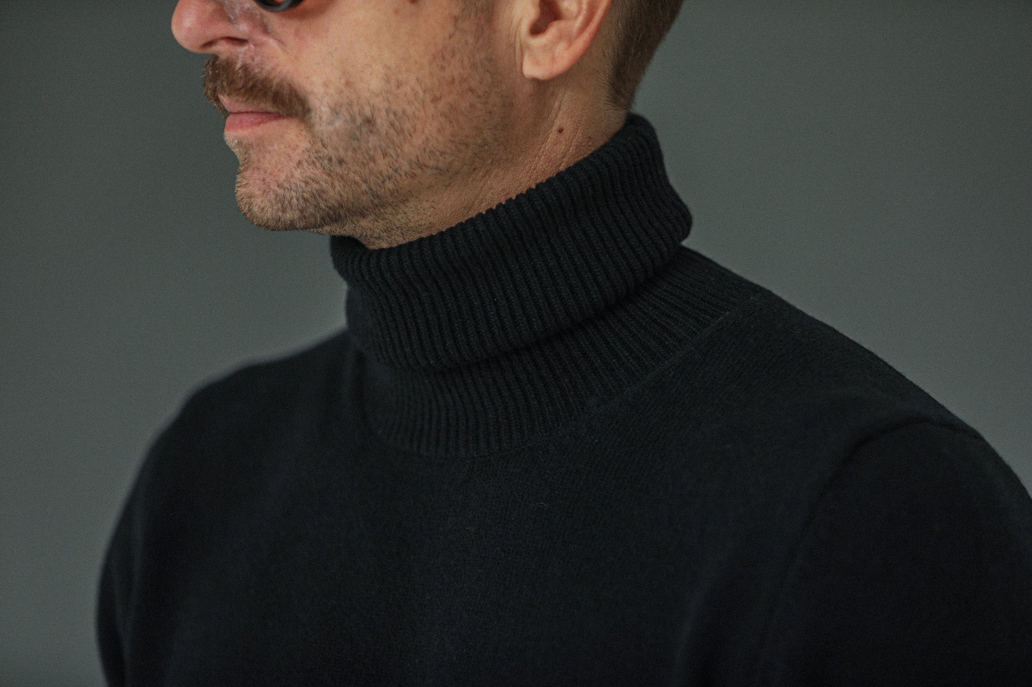 Pull Col Roulé Lambswool Noir