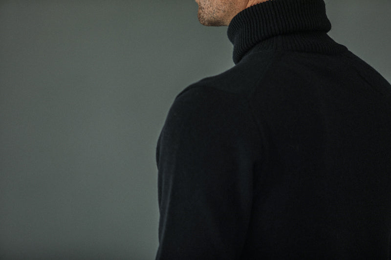 Pull Col Roulé Lambswool Noir