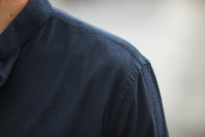 Chemise Flanelle Navy - Col tailleur