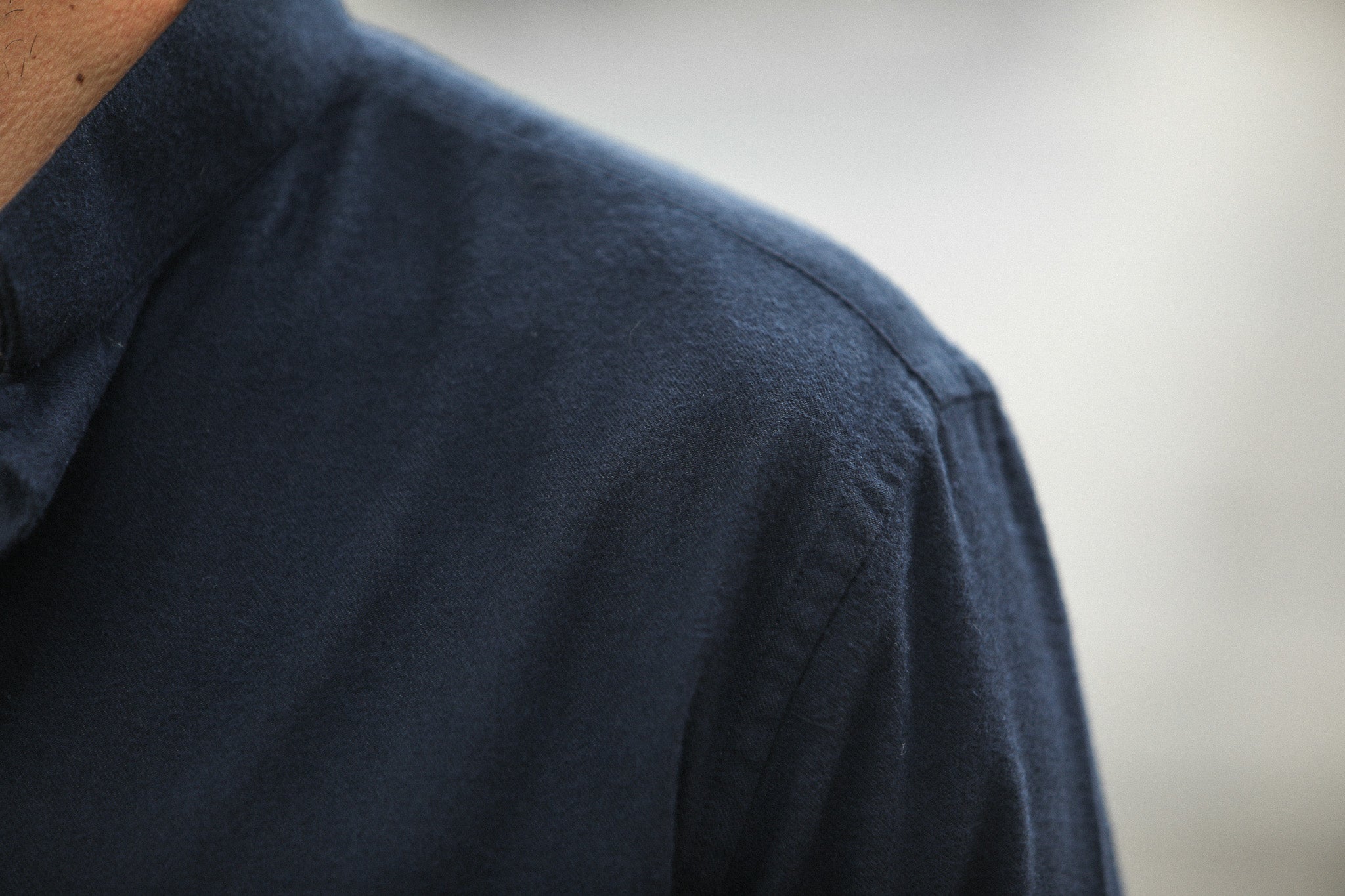 Chemise Flanelle Navy - Col tailleur