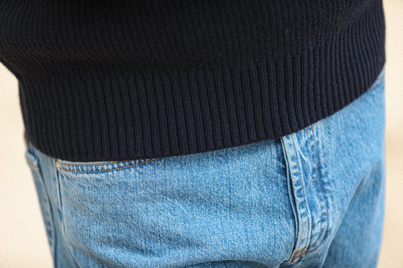Restock - Pull Militaire Lambswool Navy – Drapeau Noir