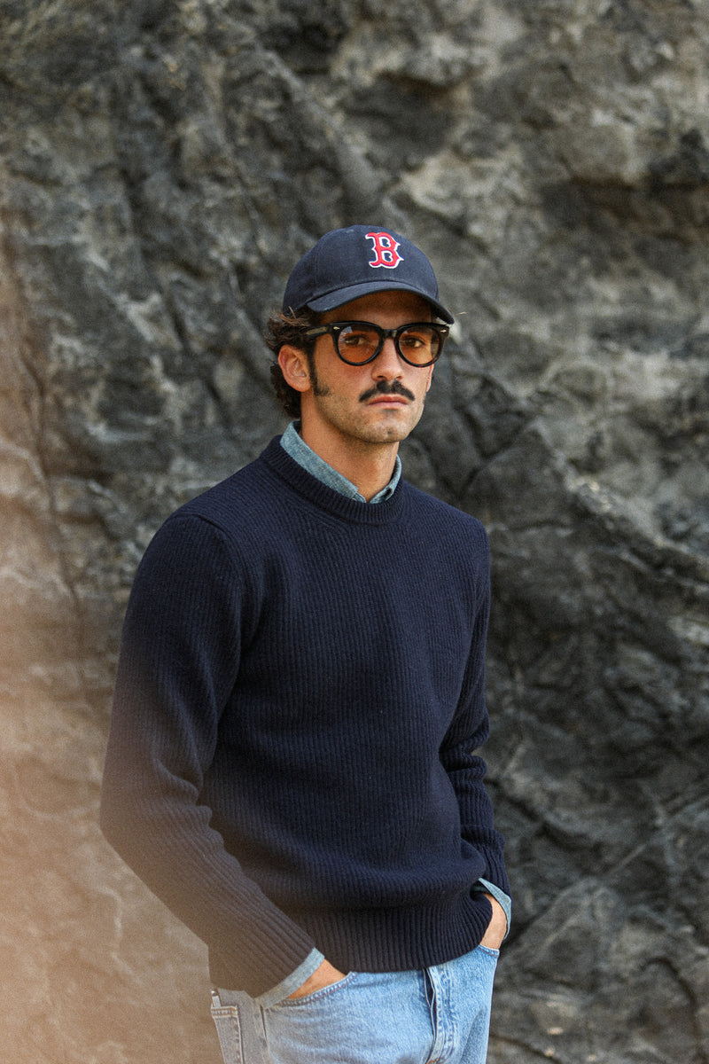 Restock - Pull Militaire Lambswool Navy – Drapeau Noir