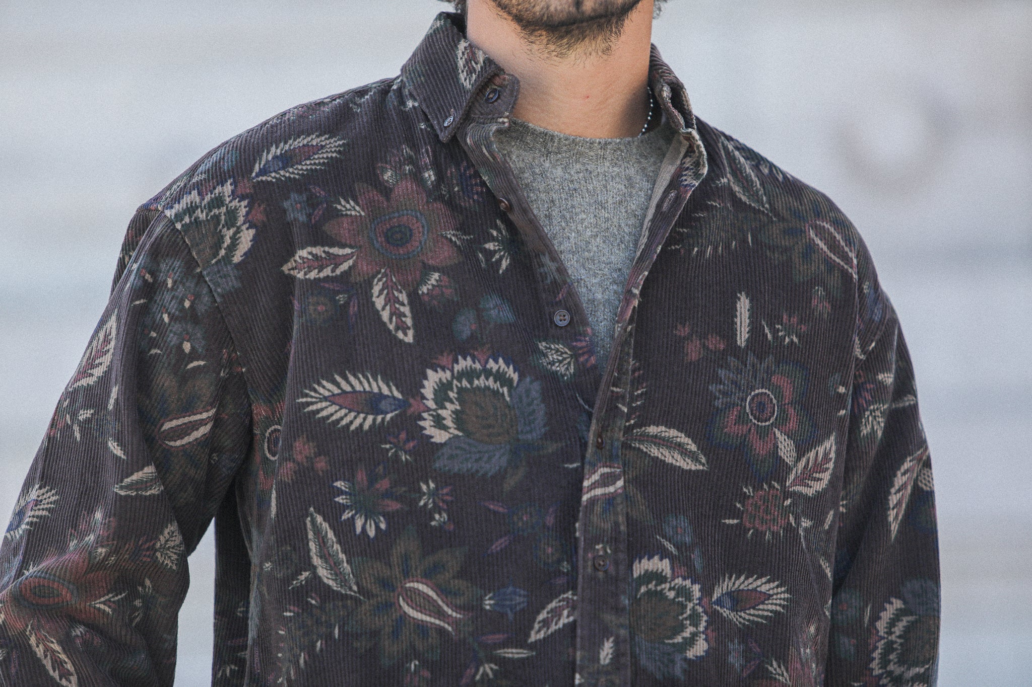 Surchemise Velours Japan Floral Brown - New Modern Fit