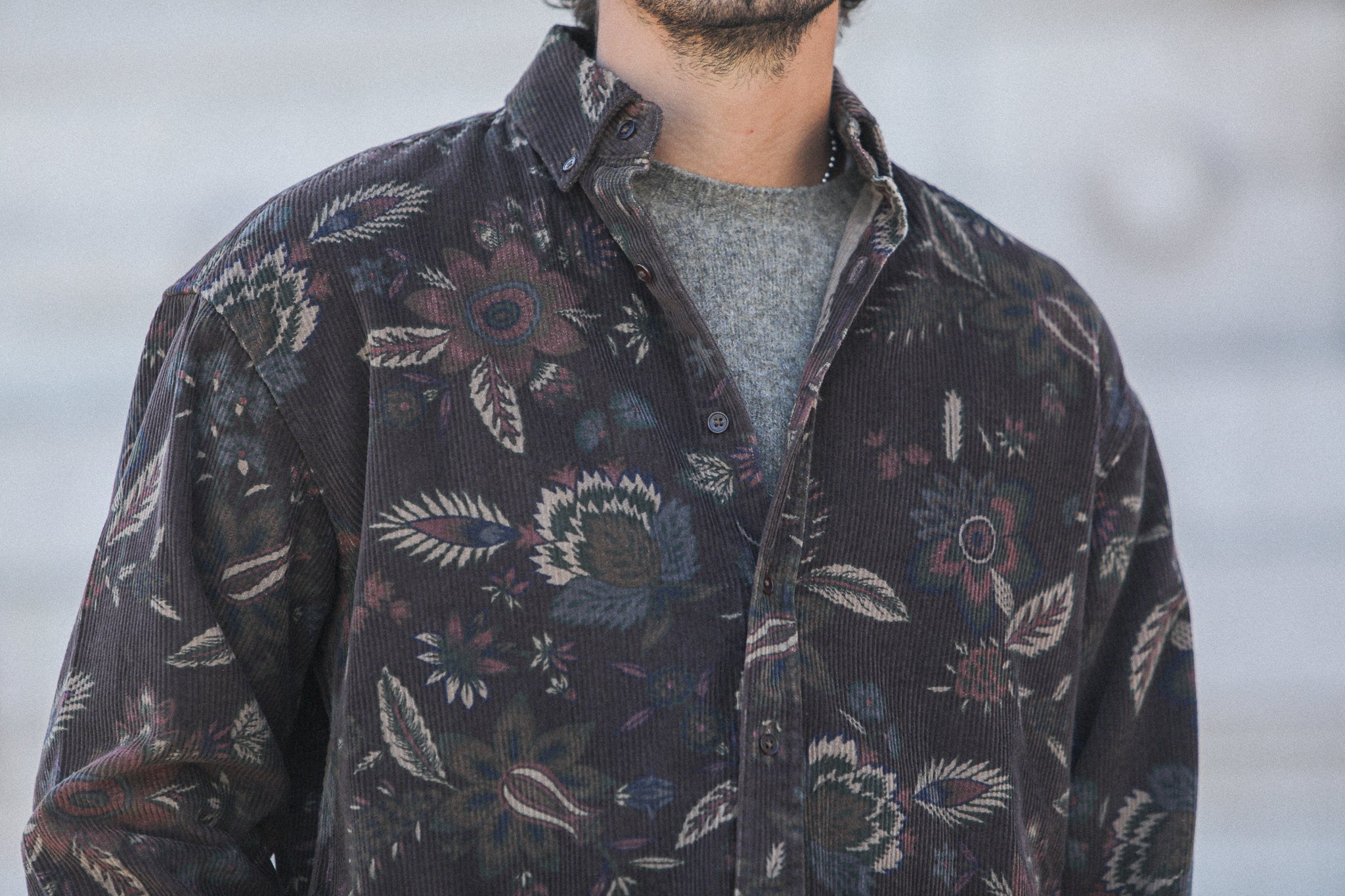 Surchemise Velours Japan Floral Brown - New Modern Fit