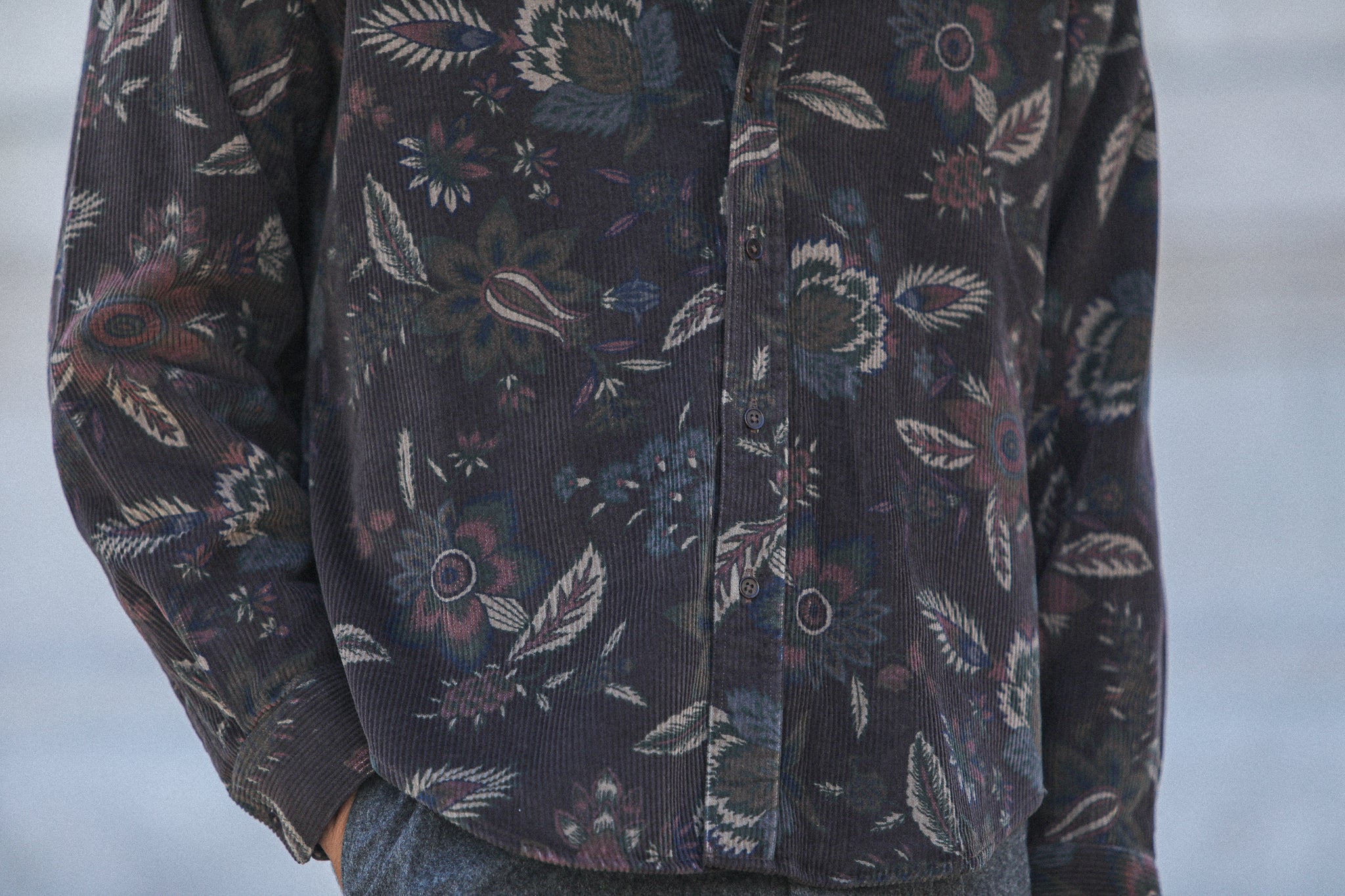 Surchemise Velours Japan Floral Brown - New Modern Fit