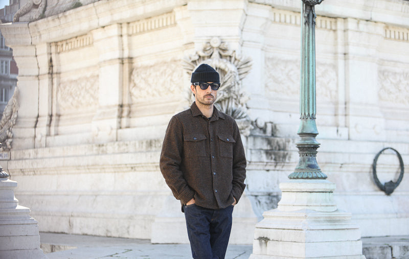 Surchemise Laine Pied Poule Brown & Black