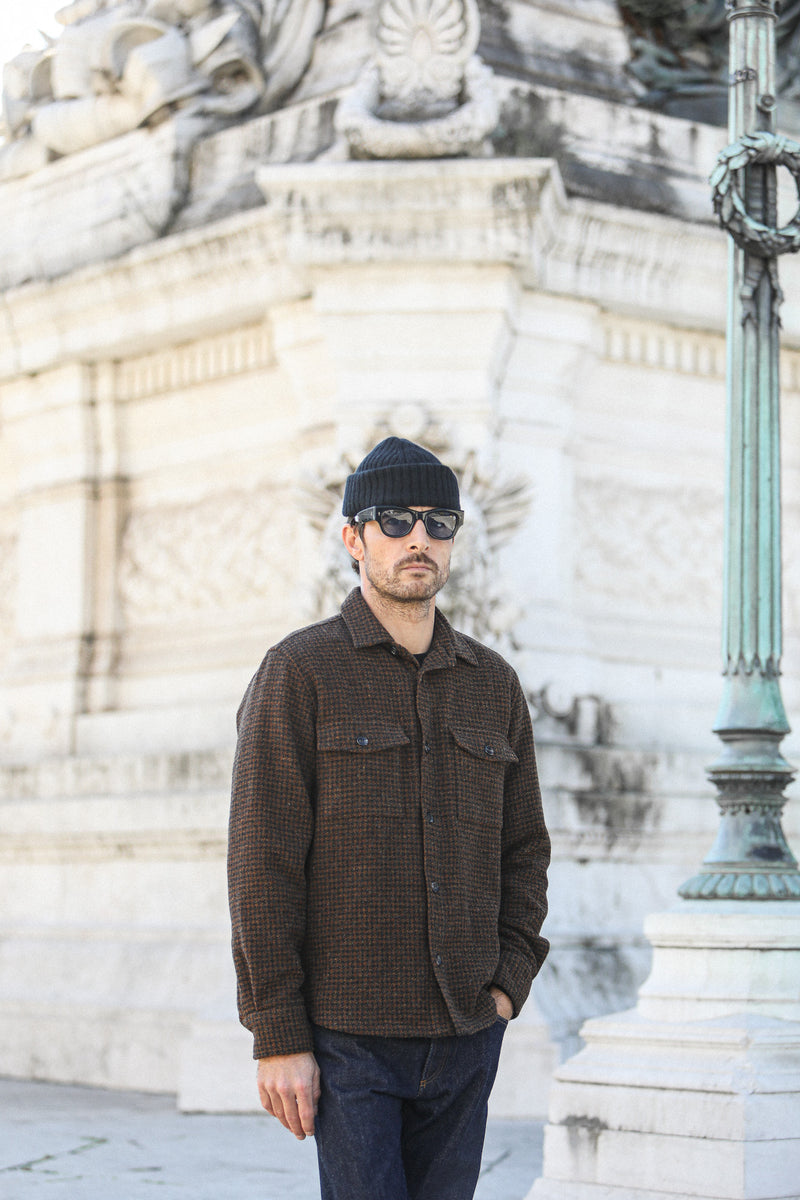 Surchemise Laine Pied Poule Brown & Black