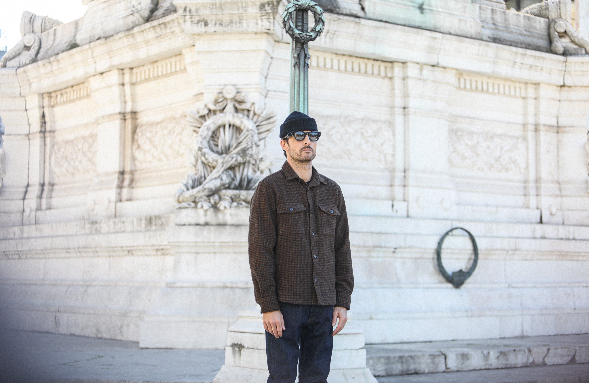 Surchemise Laine Pied Poule Brown & Black