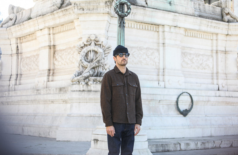 Surchemise Laine Pied Poule Brown & Black