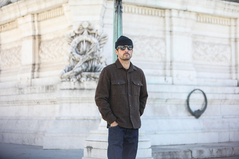 Surchemise Laine Pied Poule Brown & Black