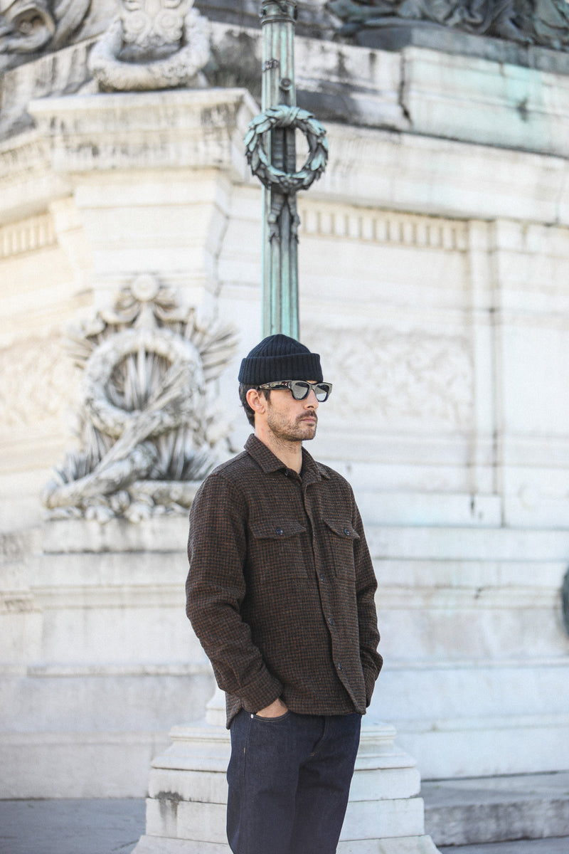 Surchemise Laine Pied Poule Brown & Black