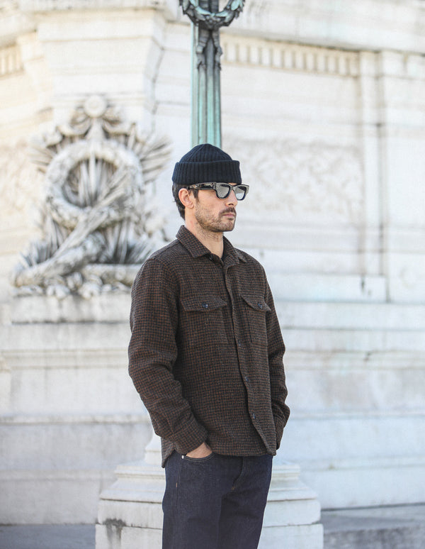 Surchemise Laine Pied Poule Brown & Black