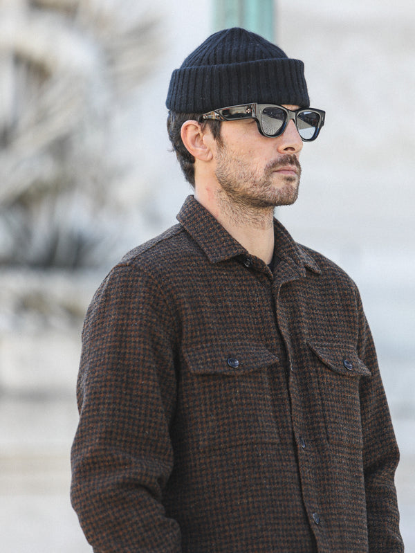 Surchemise Laine Pied Poule Brown & Black