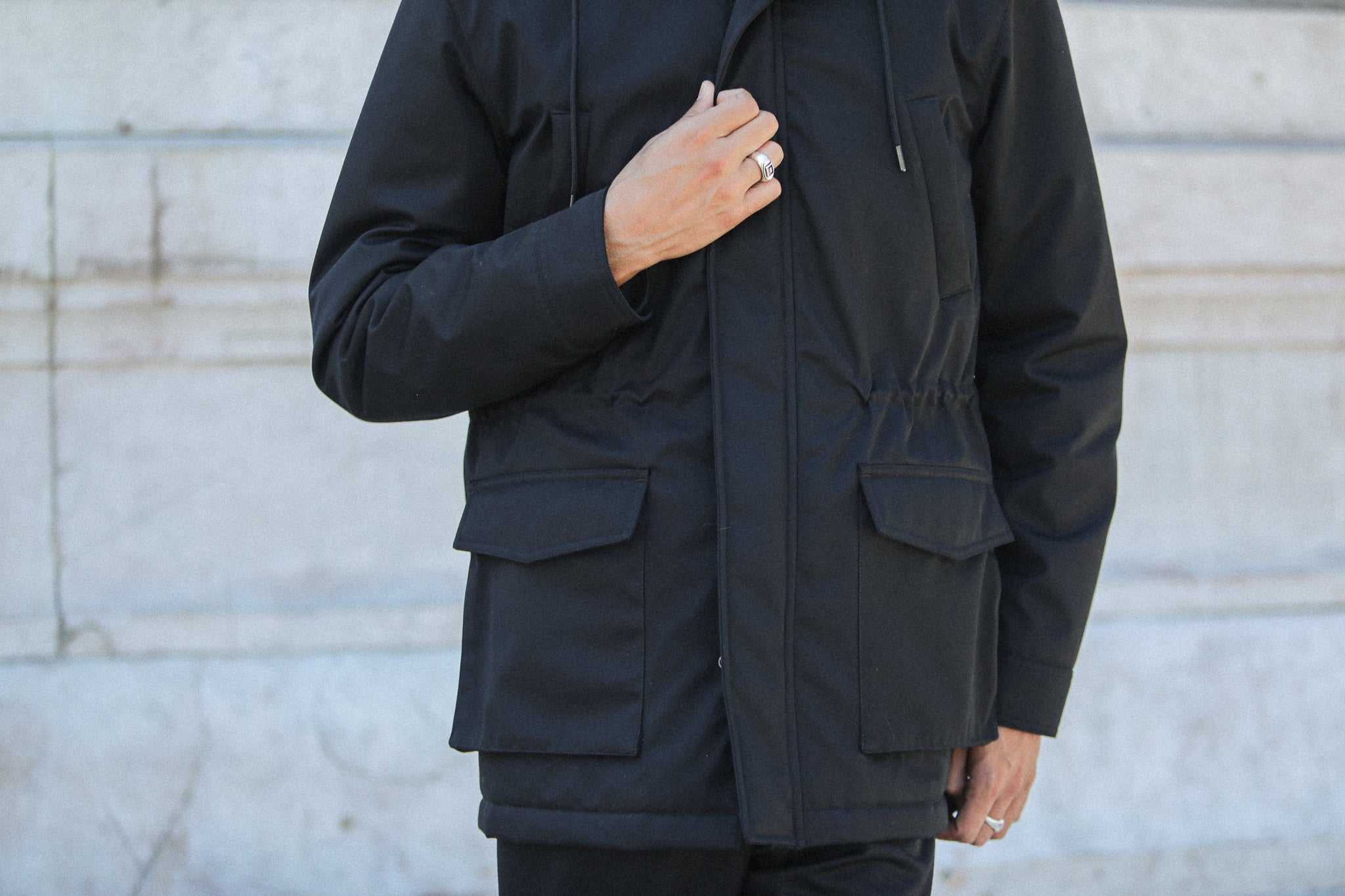Parka Hiver Imperméable Noire - Isolation Primaloft