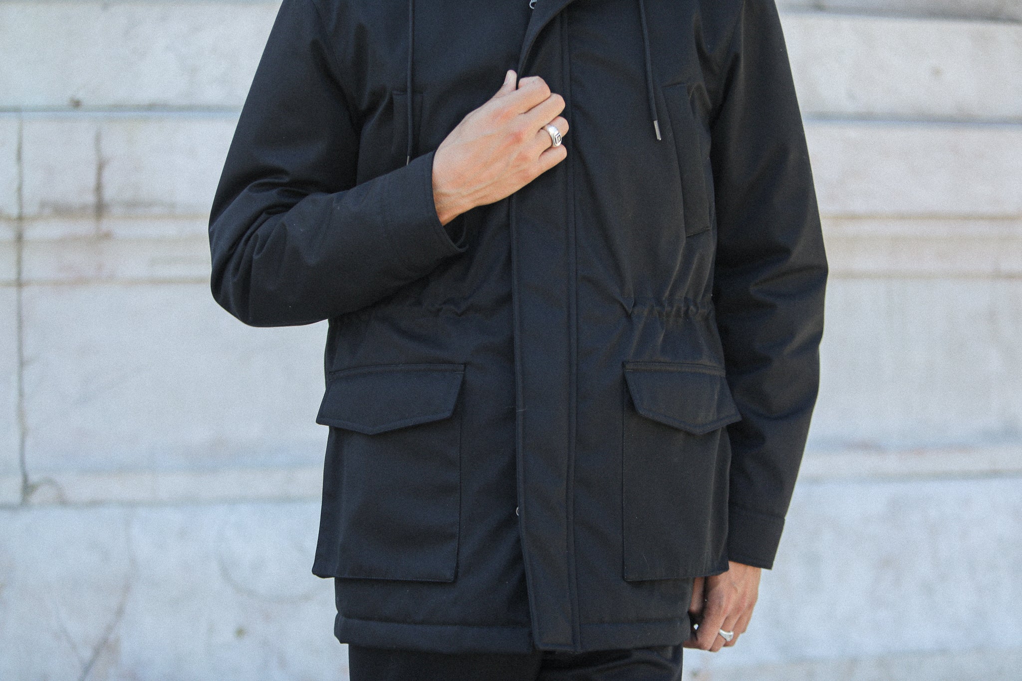 Parka Hiver Imperméable Navy - Isolation Primaloft