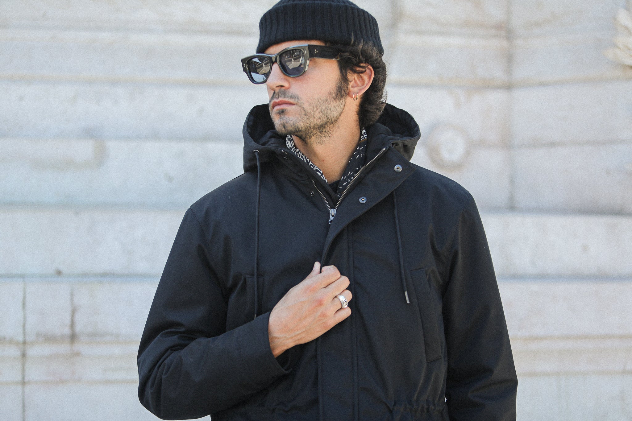 Parka Hiver Imperméable Noire - Isolation Primaloft