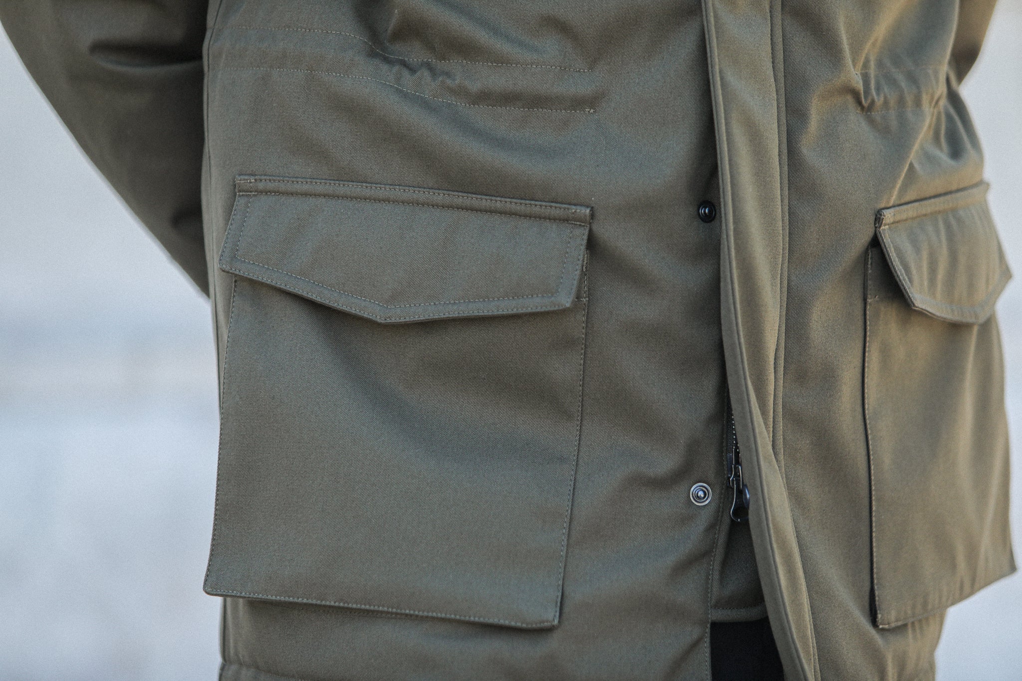 Parka Hiver Imperméable Khaki - Isolation Primaloft