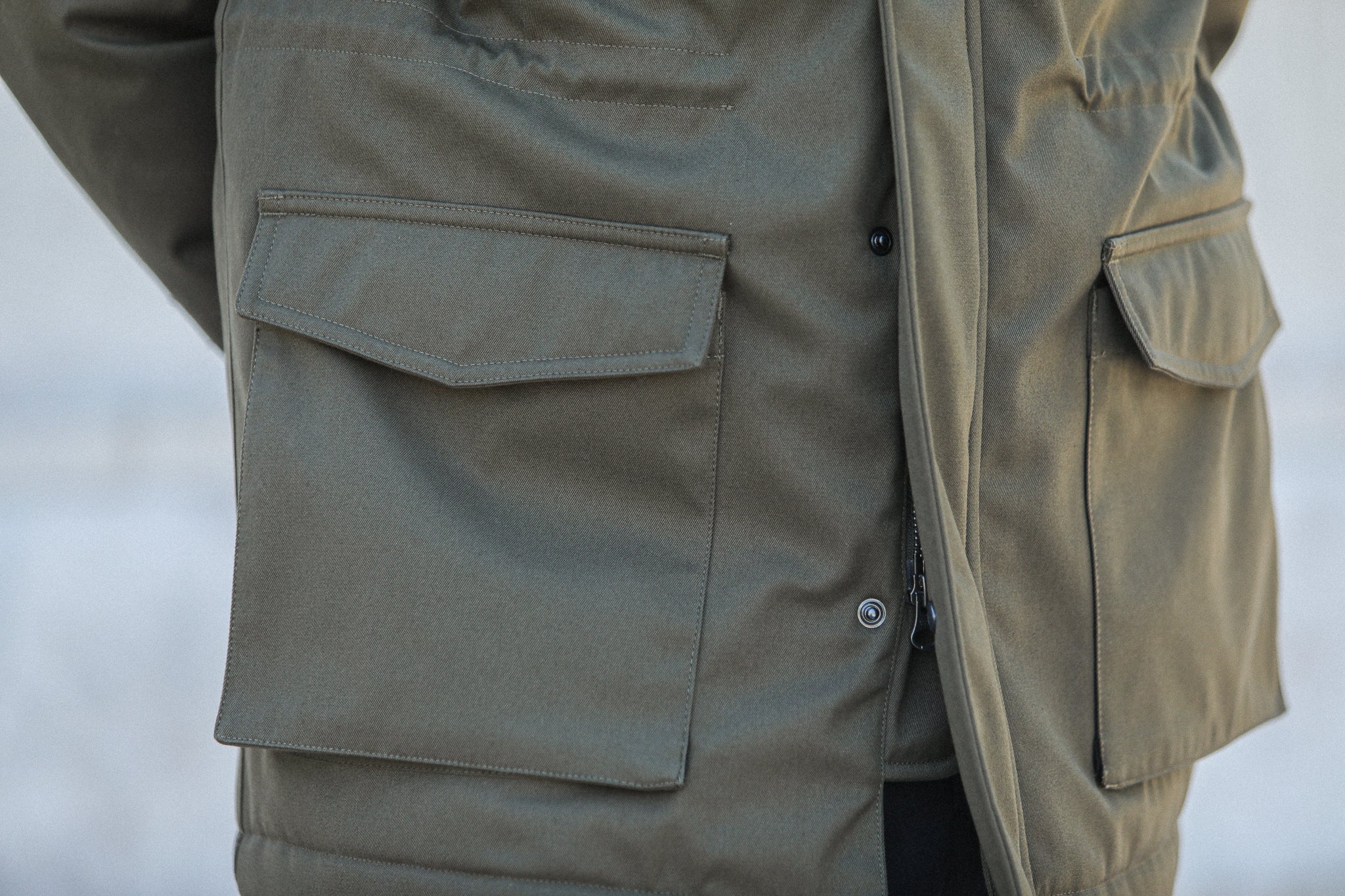 Parka Hiver Imperméable Khaki - Isolation Primaloft