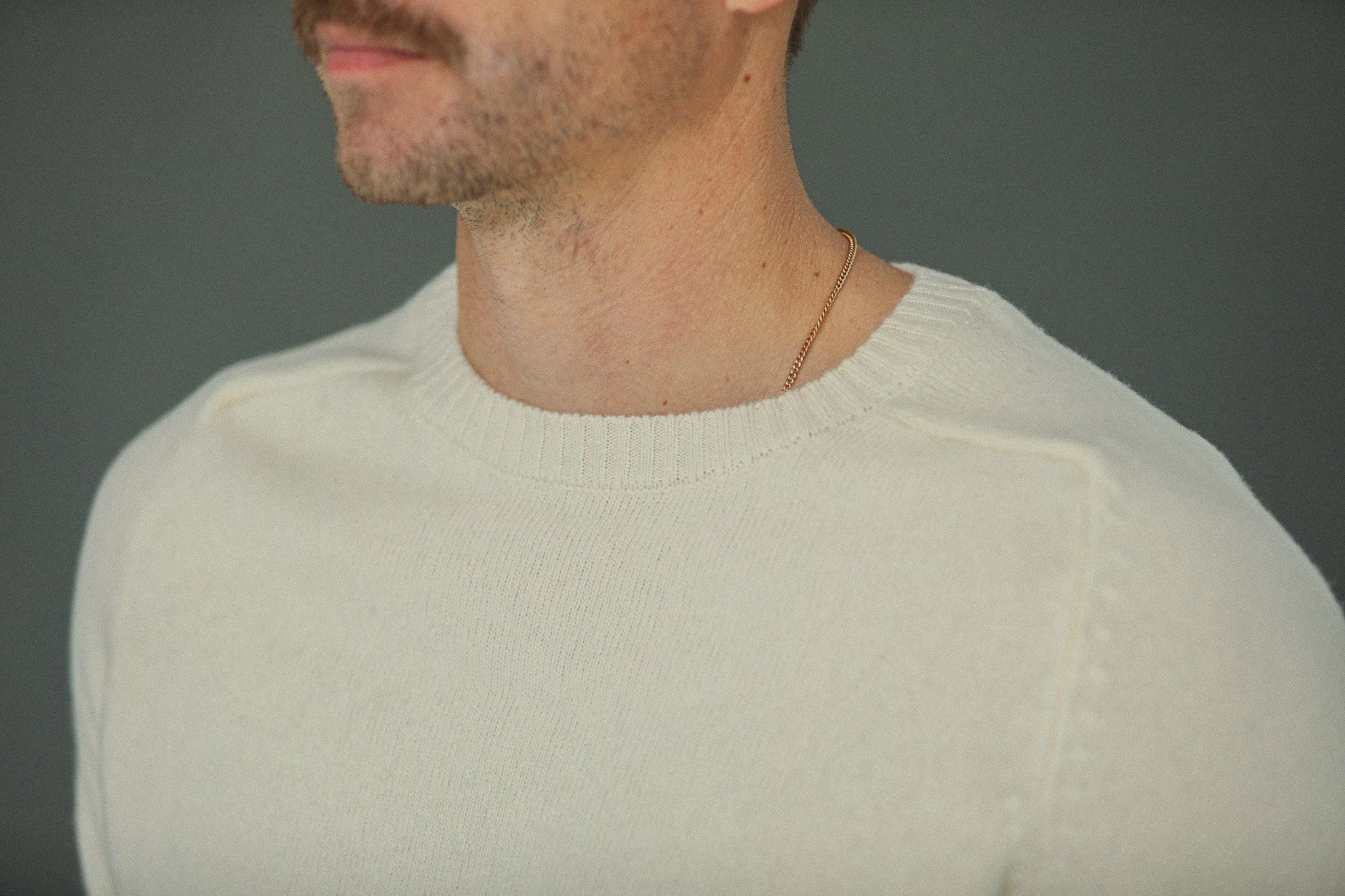 Pull Col Rond Lambswool Crème