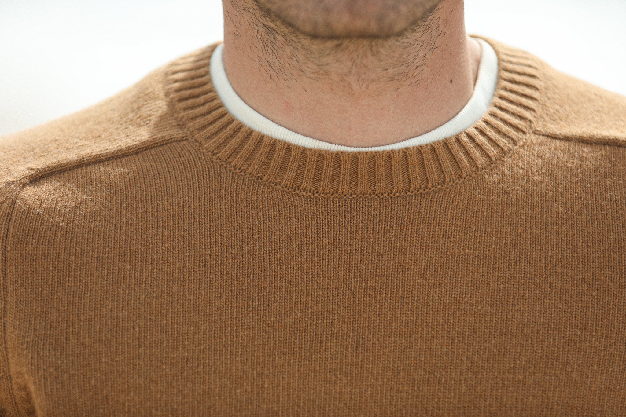 Pull Col Rond Lambswool Camel