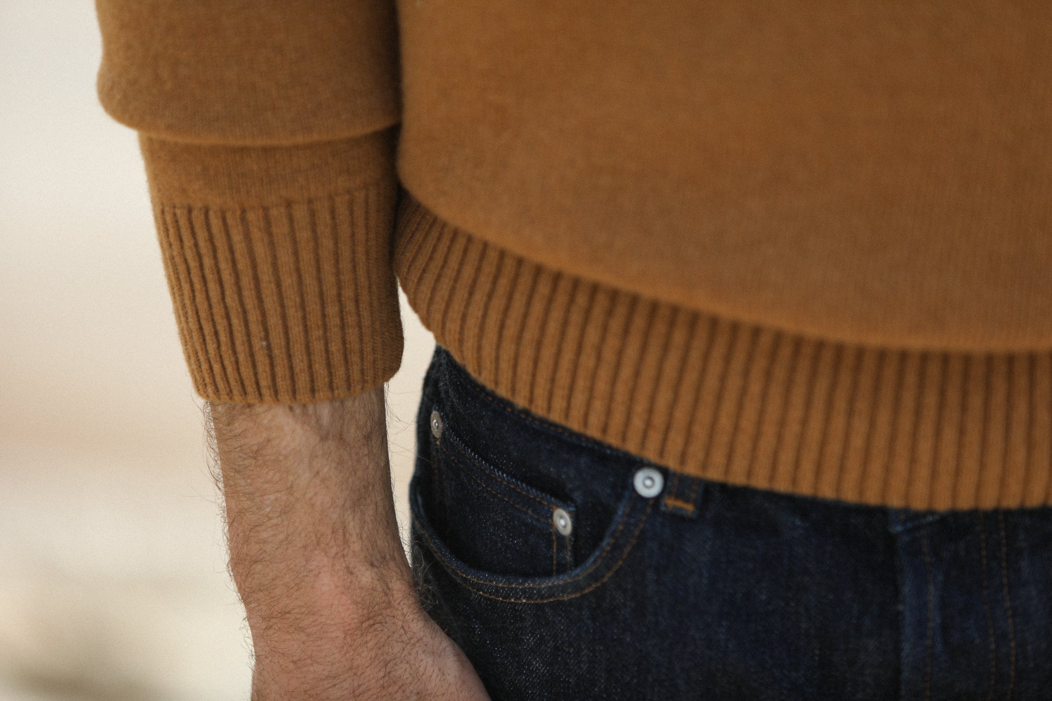 Pull Col Rond Lambswool Camel