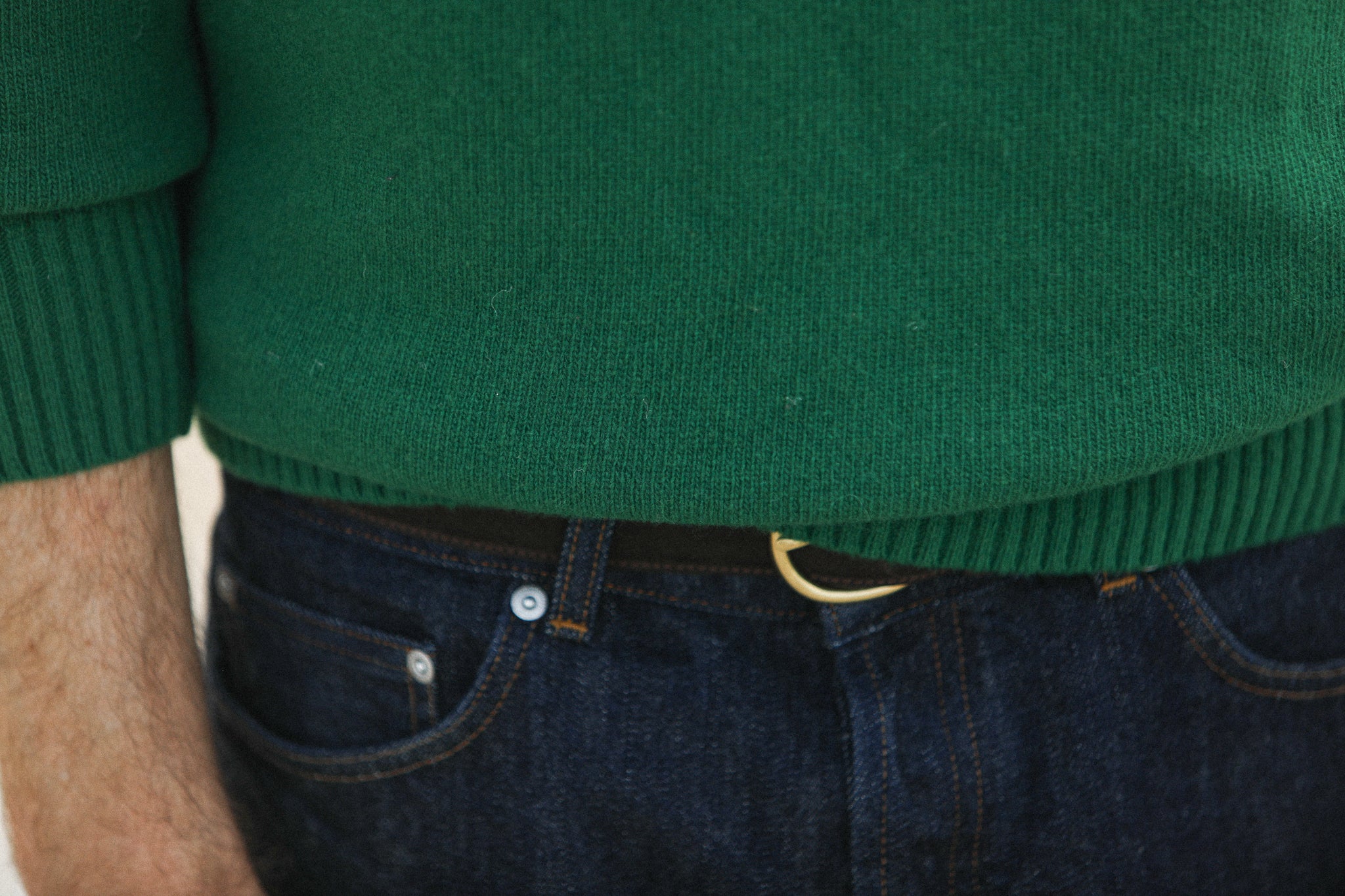 Pull Col Rond Lambswool Vert